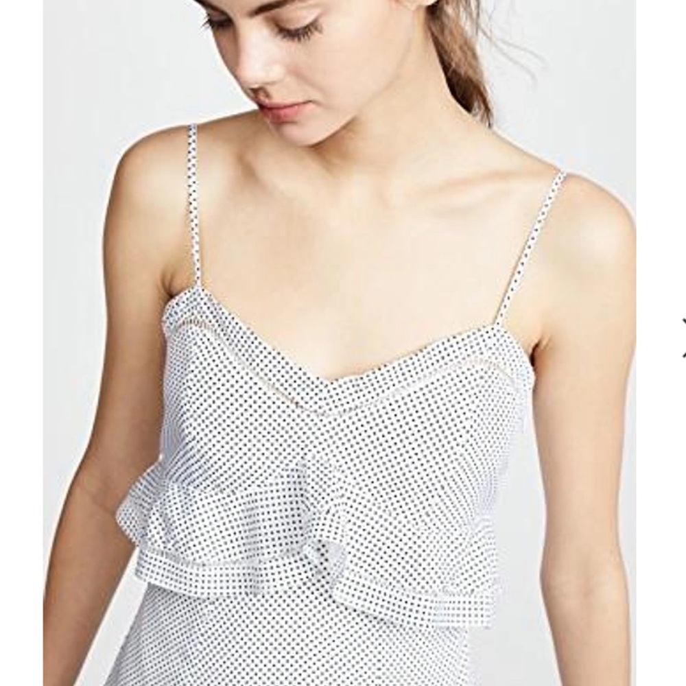 Likely Norah Ruffled Polka Dot Mini Dress